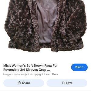 Mixit Faux Fur Reversible Jacket in Rich Brown